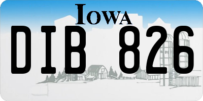 IA license plate DIB826