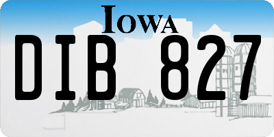 IA license plate DIB827