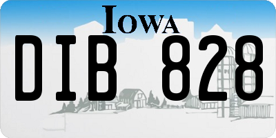 IA license plate DIB828