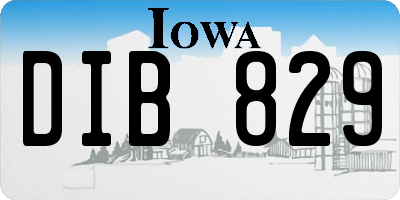 IA license plate DIB829