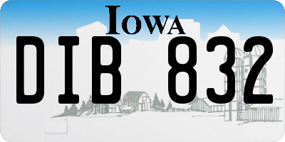 IA license plate DIB832