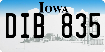 IA license plate DIB835