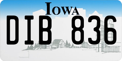 IA license plate DIB836