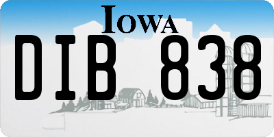 IA license plate DIB838