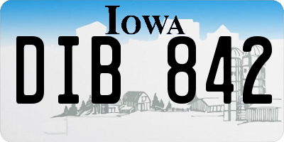 IA license plate DIB842