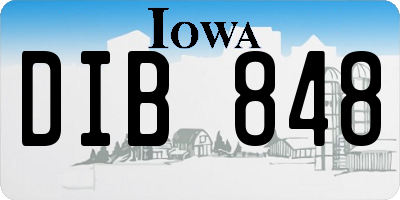 IA license plate DIB848