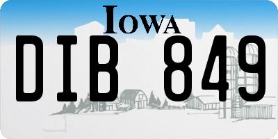 IA license plate DIB849