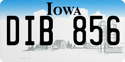 IA license plate DIB856