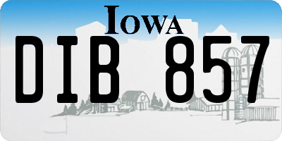 IA license plate DIB857