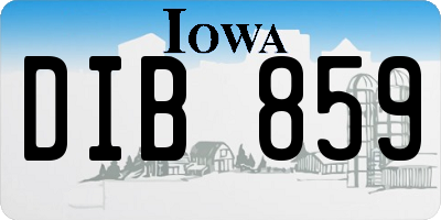 IA license plate DIB859