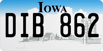 IA license plate DIB862