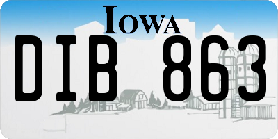 IA license plate DIB863