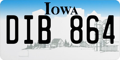 IA license plate DIB864