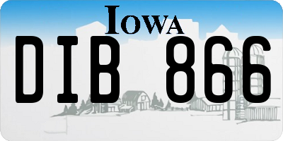 IA license plate DIB866