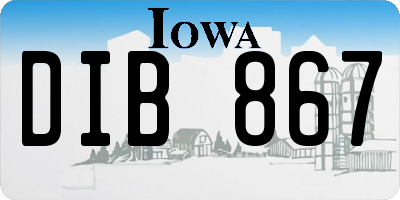 IA license plate DIB867