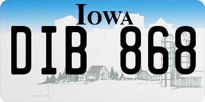 IA license plate DIB868