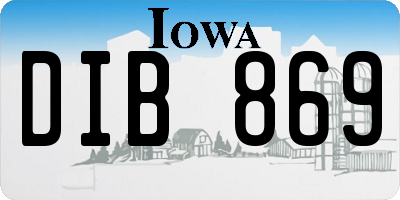 IA license plate DIB869