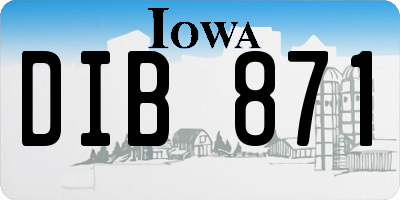 IA license plate DIB871