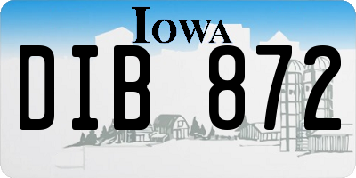 IA license plate DIB872