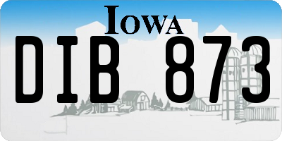 IA license plate DIB873