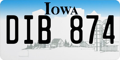 IA license plate DIB874