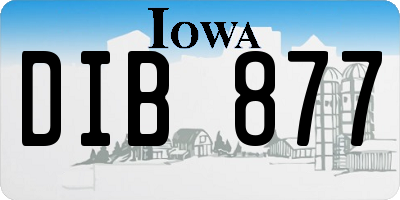 IA license plate DIB877