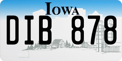 IA license plate DIB878