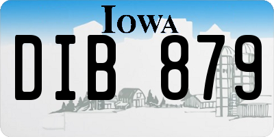 IA license plate DIB879