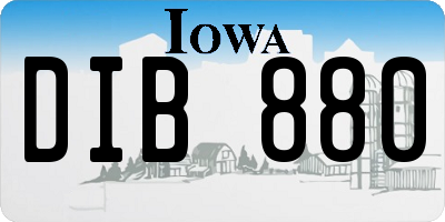 IA license plate DIB880