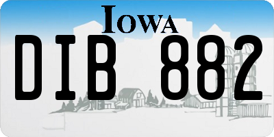 IA license plate DIB882