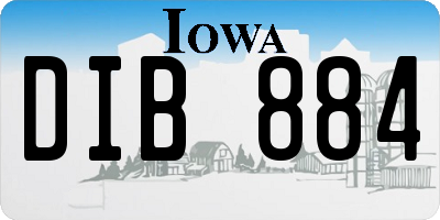 IA license plate DIB884