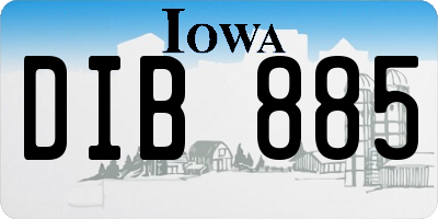 IA license plate DIB885