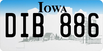 IA license plate DIB886