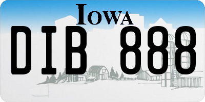 IA license plate DIB888