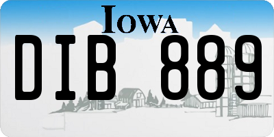 IA license plate DIB889