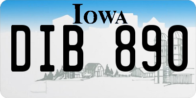 IA license plate DIB890