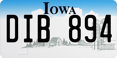 IA license plate DIB894