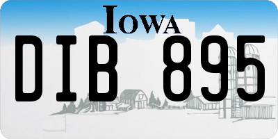 IA license plate DIB895