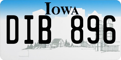 IA license plate DIB896