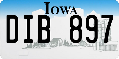 IA license plate DIB897