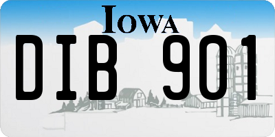 IA license plate DIB901