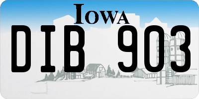 IA license plate DIB903