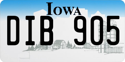 IA license plate DIB905