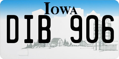 IA license plate DIB906