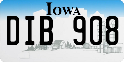 IA license plate DIB908