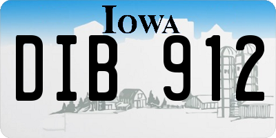 IA license plate DIB912