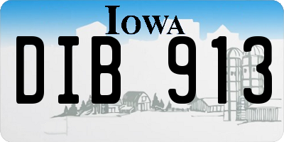 IA license plate DIB913