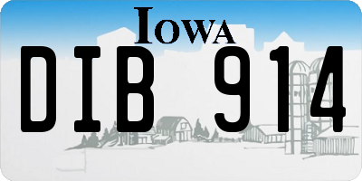 IA license plate DIB914