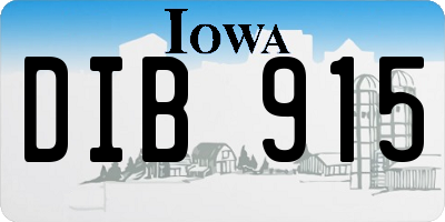 IA license plate DIB915