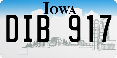 IA license plate DIB917